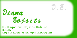 diana bojsits business card